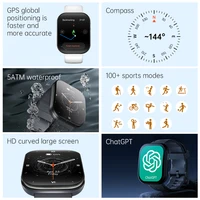 KUMI U6 1.96″ AMOLED GPS Smart Watch Bluetooth Call Compass Path Retracing Heart Rate Measurement Oximetry Men Women 2