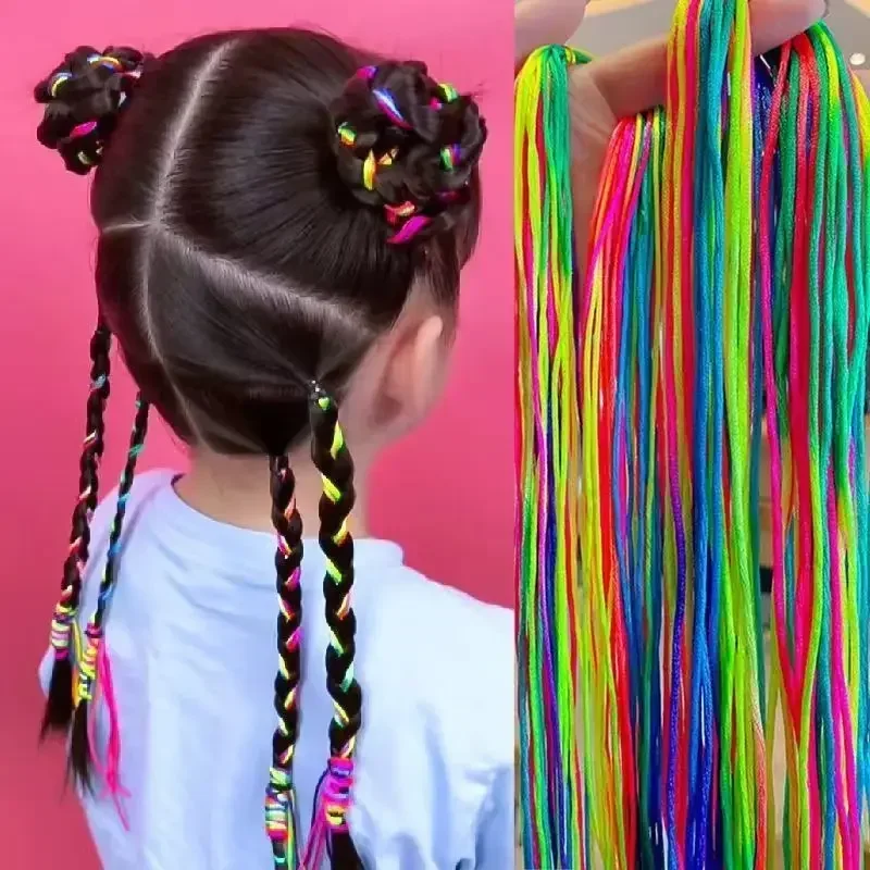 

Korean Mix Colorful Hair Braids Rope Strands for Dreadlocks Braid DIY Ponytail Braid Women Girls Styling Hair Accessories 90cm