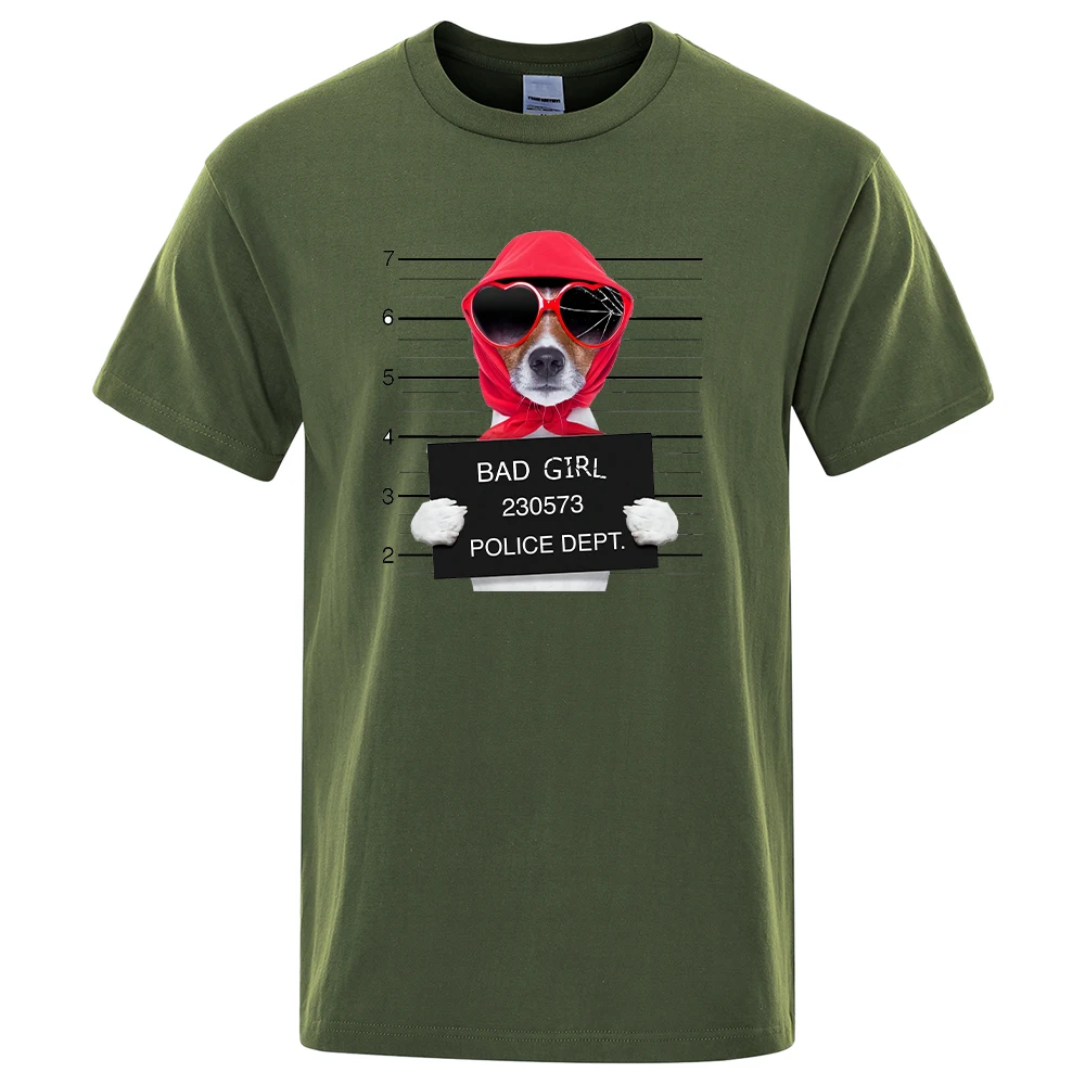 

Criminal Dog Wearing Sunglasses And Headscarf Print Men T Shirts Hip Hop Tops Fashion Style T-shirt Man Loose Casual Tee Shirts