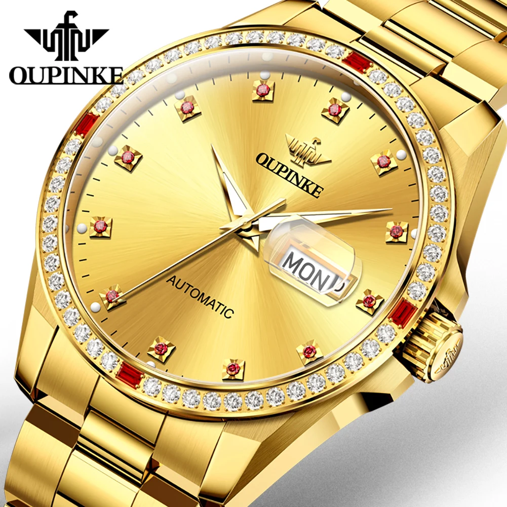 

OUPINKE New Automatic Watch for Men Luxury rolex Style Diamond Lap Men's Wristwatch Original CITIZEN Movement Mechanical Watches