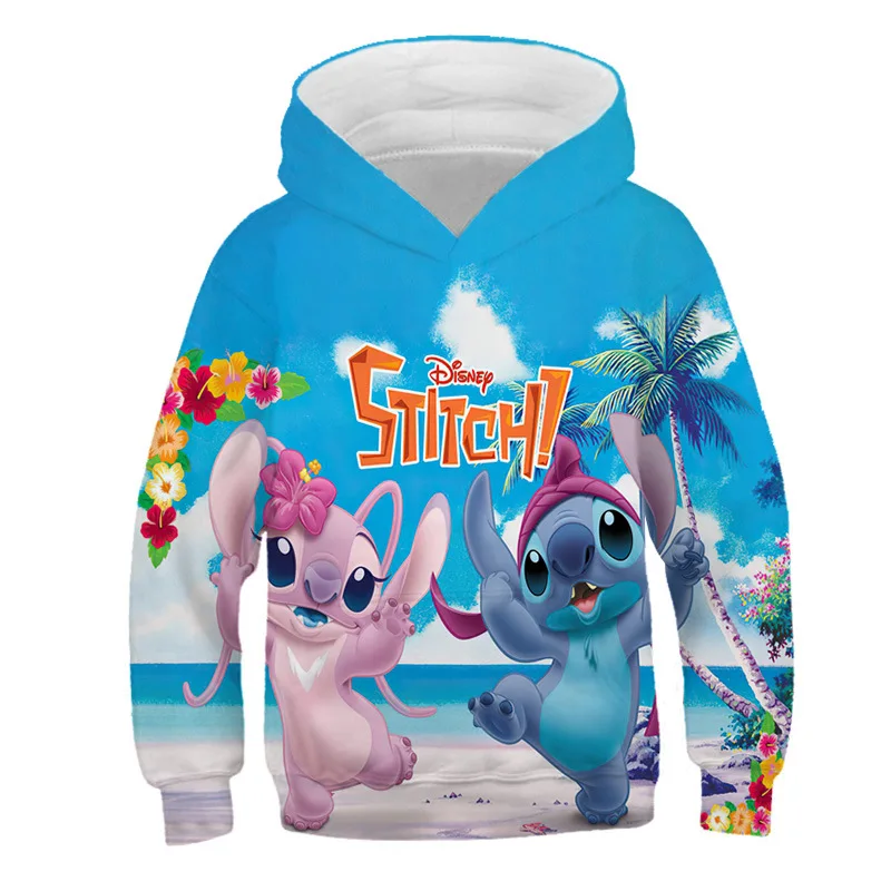 Novo crianças disney lilo & stitch roupas do bebê meninos meninas manga  longa ponto pullover criança casual casa algodão com capuz roupas -  AliExpress