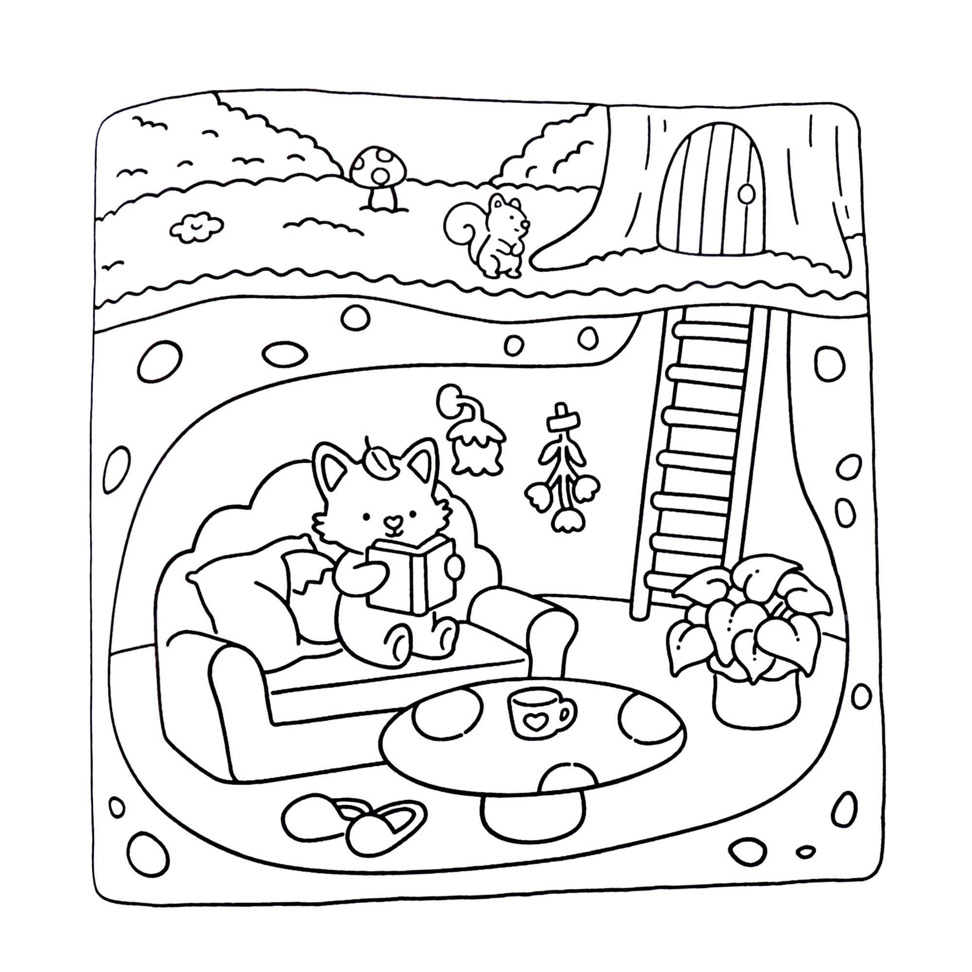 Animal Fairy Tale Coloring Book For Adults And Teens Featuring Cute Animal Life Stories Plush Friends Coloring Book 4