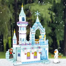 

Disney Blocks Friends Princess Royal Crystal Ice Castle House Building Blocks Kit Bricks Classic Movie Model Kids Girls Toys