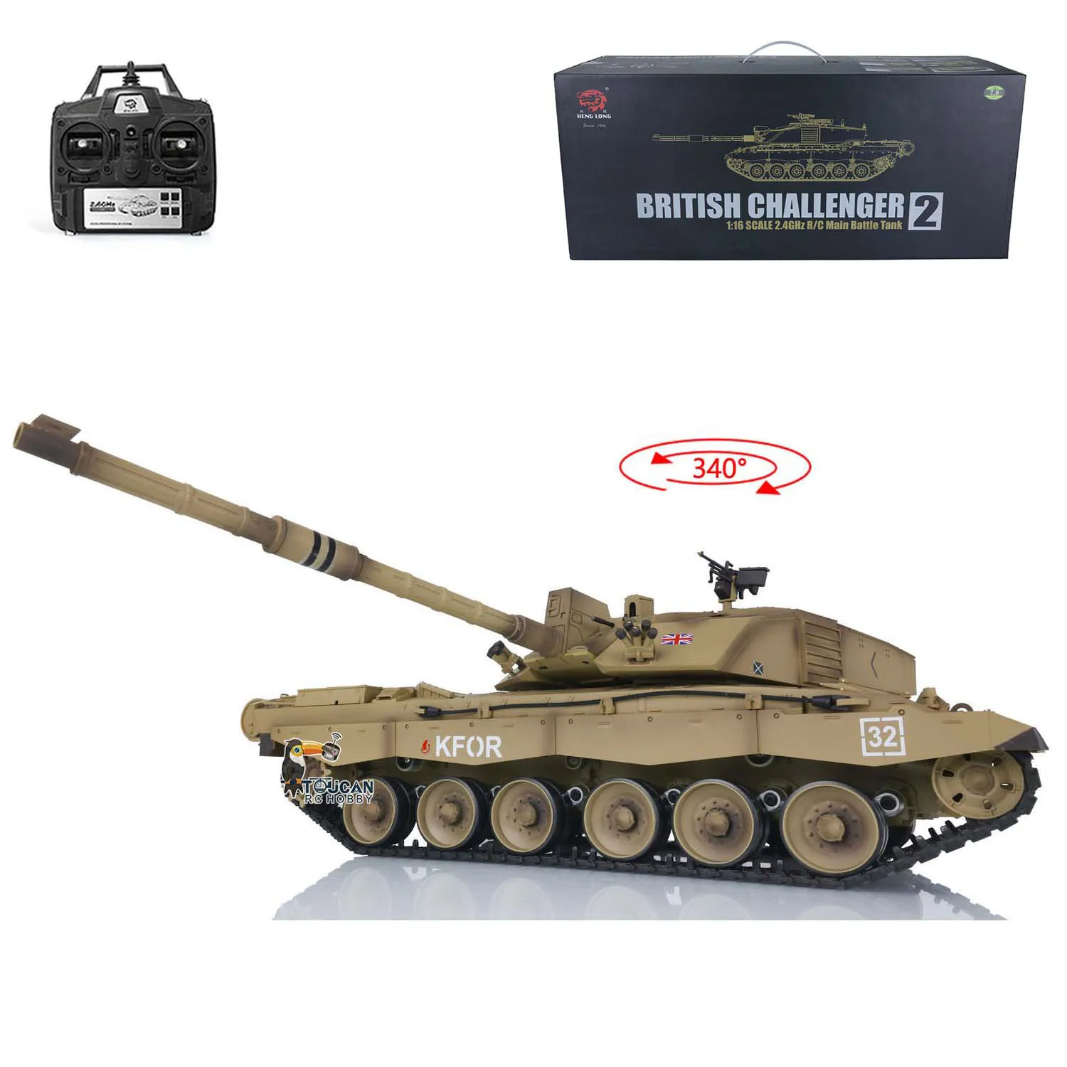 Heng-Long RC Panzer Challenger 2, camo 1:16 schussfähig, Infrarot