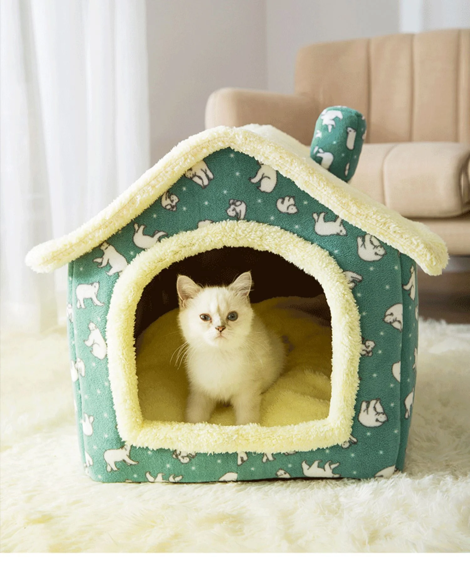 Soft Cat Bed Deep Sleep Tent Cat Winter