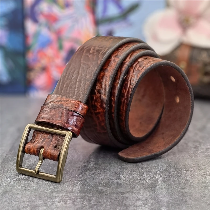 Retro Messing Gürtel Schnalle Top Dicke Männer Gürtel Aus Echtem Leder Cowboy Jeans herren Gürtel Breiten Ceinture Homme Taille Gürtel männlichen MBT0609 – Detail 38
