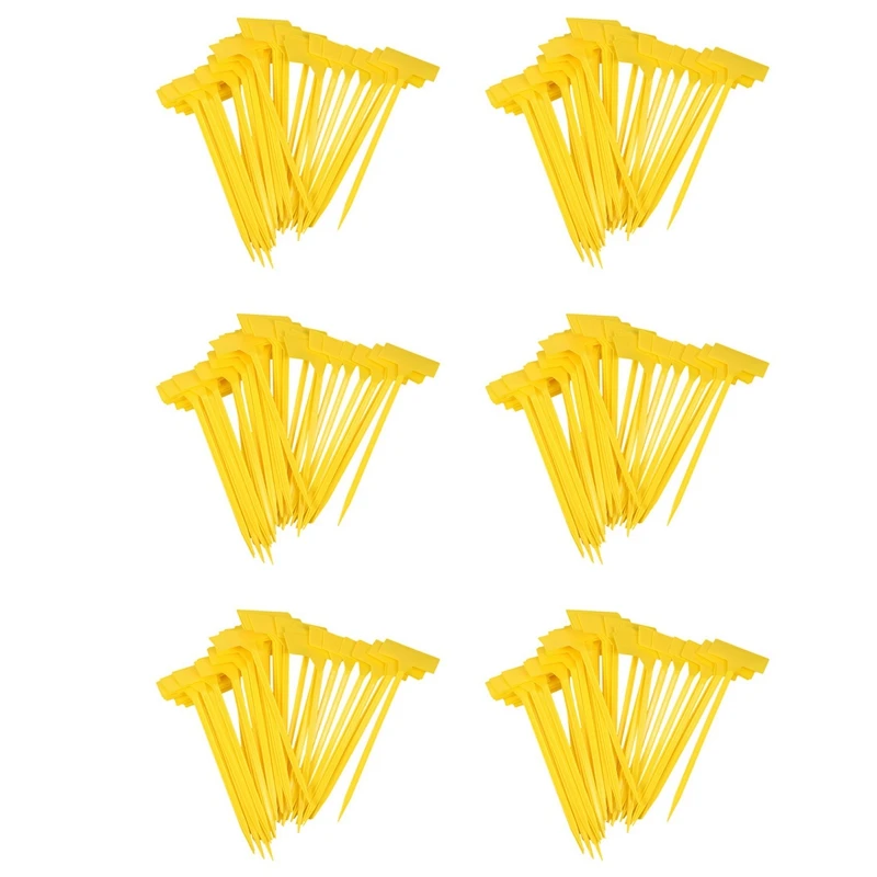 

LJL-300 Pcs Bonsai Plastic Plant Labels Garden Labels T-Type Upturned Garden Tags Markers Nursery Upturned Yellow