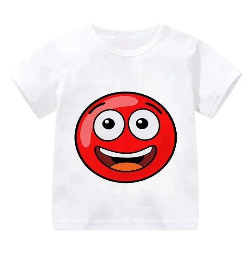 Cute Funny Boys T-Shirts Gift Game Shop Red Ball Cartoon Print kids Tshirts Fashion Casual Baby T shirt Short Sleeve tops tees 3