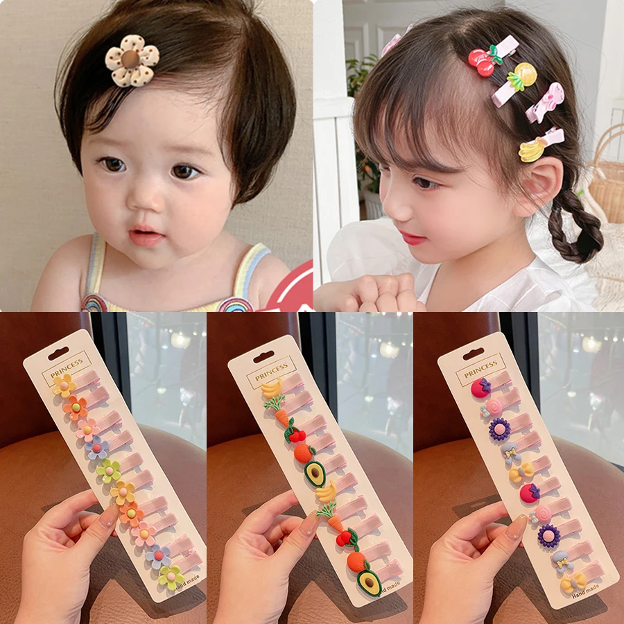 Kawaii Children Hairpins Fruit Flower Hair Clips Baby Side Bangs Clip