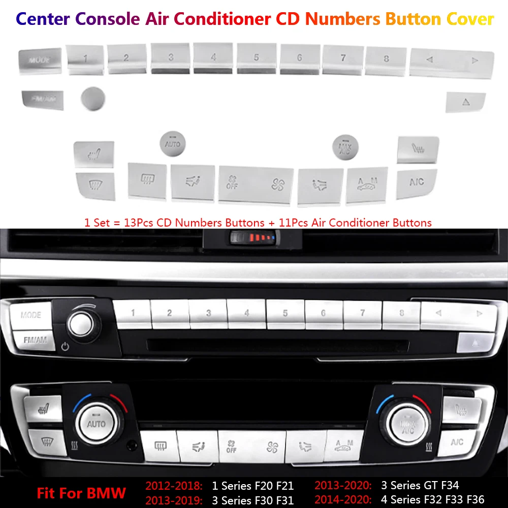 

Car Center Control CD Panel Mode Nubers Air AC Conditioner Button Cover Trim For BMW 1 3 3GT 4 F30 F31 F34 F32 F33 F36 F20 F21