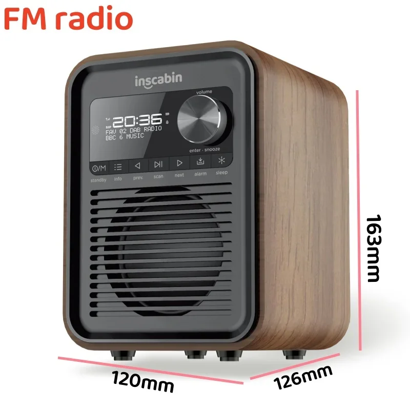 

Classical Wooden Wireless Bluetooth Speaker HIFI Quality FM radio+DAB Digital Radio Desktop outdoor Music Center BT 5.0/USB/TF