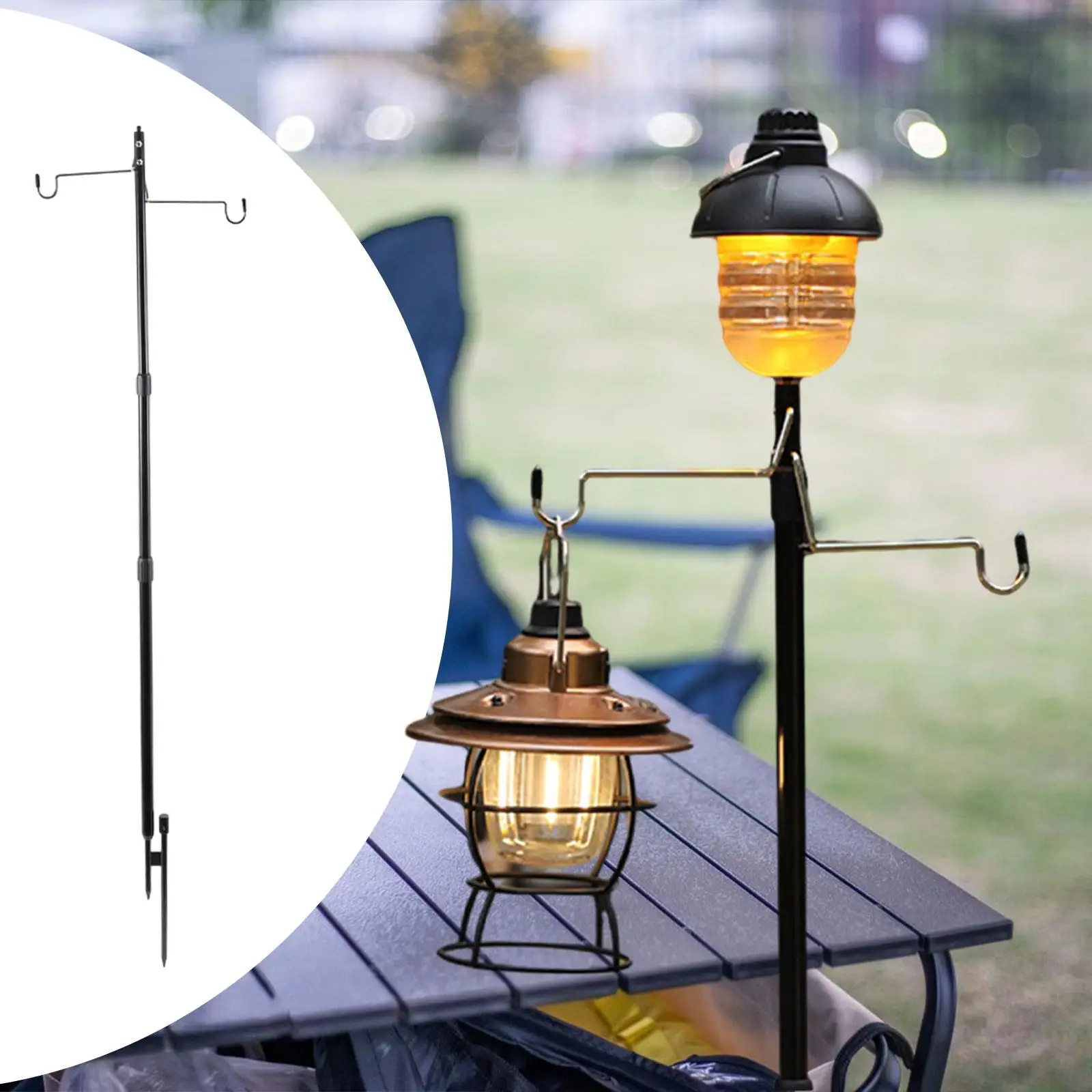 

Camping Lantern Stand Lightweight Collapsible Camping Light Pole Lamp Post Hanger Holder for Garden BBQ Traveling Hiking Picnic