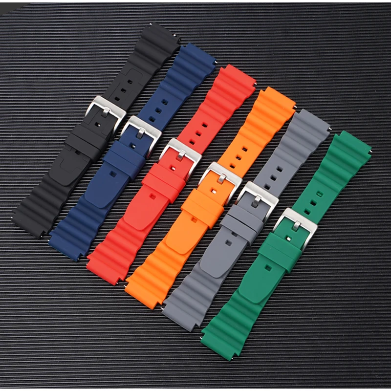 Silicone Sport Waterproof Diving Watch Band - Quick Release Rubber Strap, 20mm/22mm