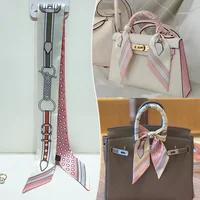 New 2025 simulated silk wrapped bag strap bag handle silk scarf tied bag ribbon decorative small streamer - Image 3