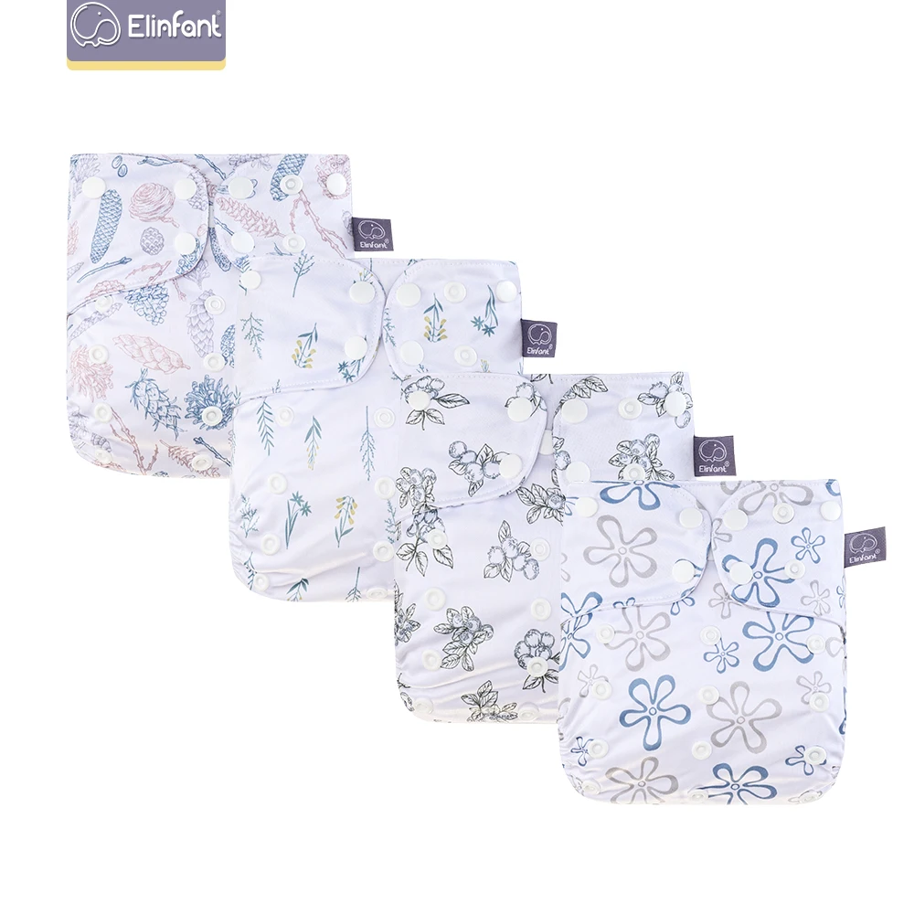 Elinfant Breathable Mesh Cloth 4pcs/set Cloth Diaper Washable Adjustable Reusable OS Baby Pocket Diaper cloth diapers cloth diaper insert cloth diaper liners