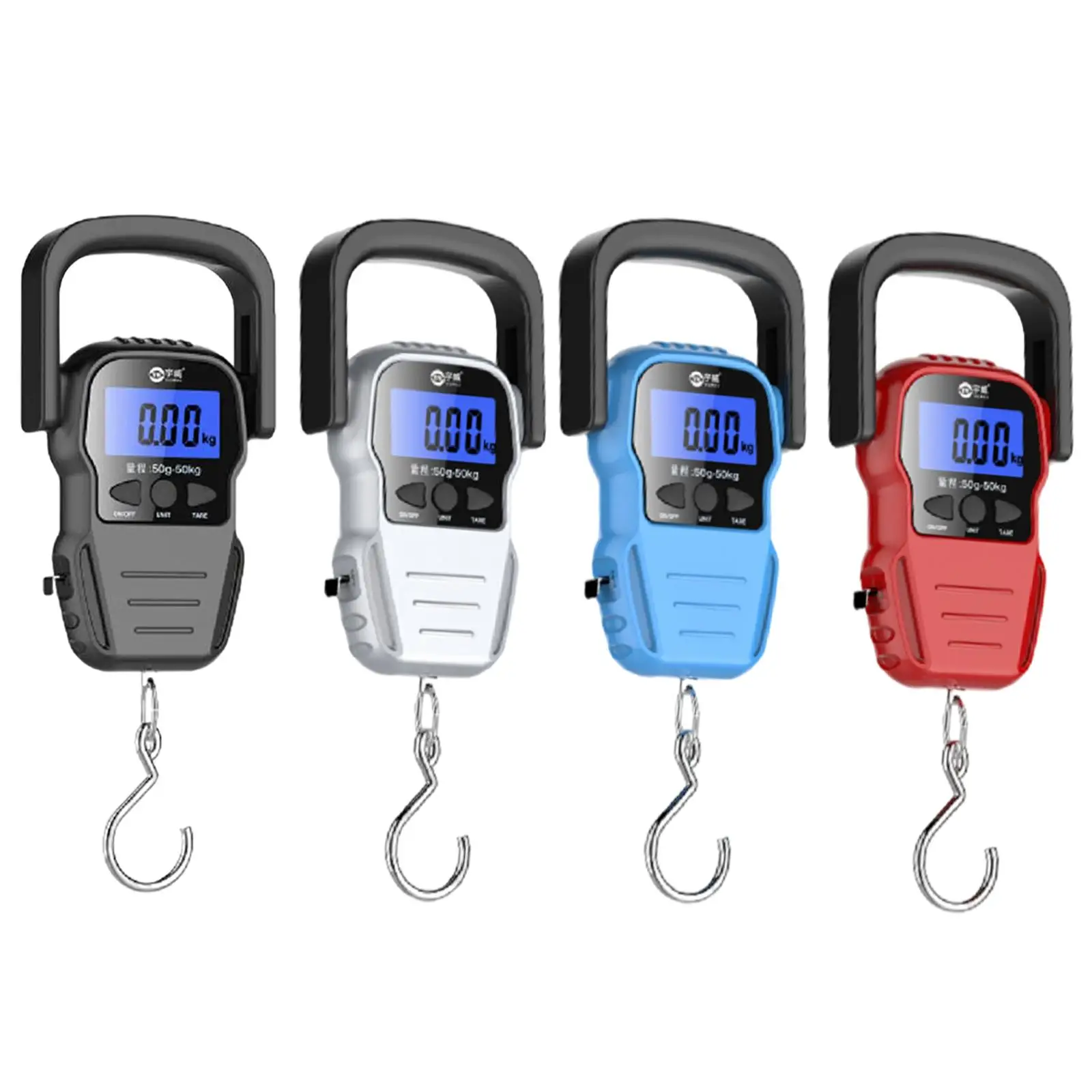 Portable Fishing Scale with Suspended Hook, LCD Electronic Scale to Weigh Luggage