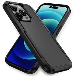 Heavy Duty Shockproof Anti-Scratch Rugged Protective Phone Case with Full Cover for iPhone 12 Pro Max (Black)