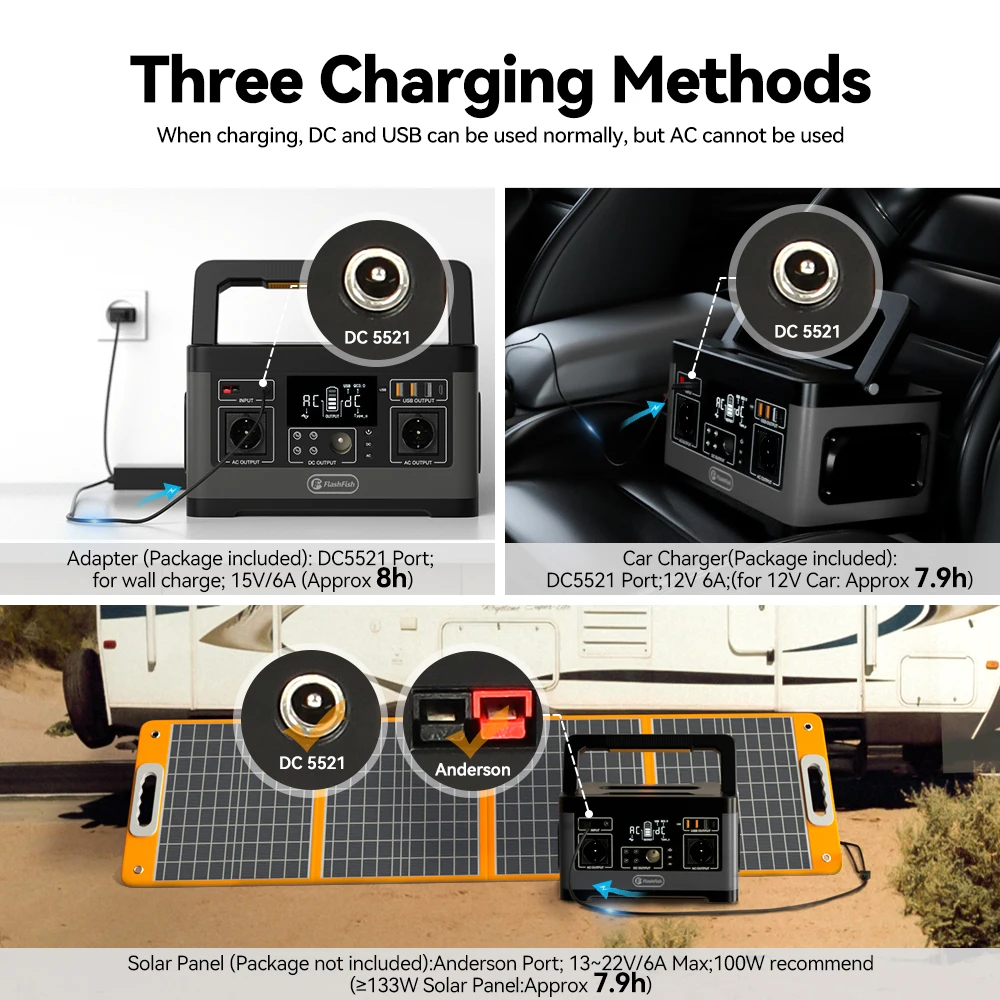 محطة طاقة محمولة 520Wh، 500 واط