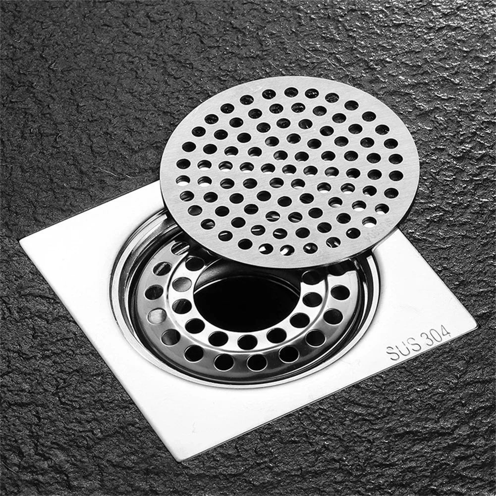 Stainless Steel Shower Sink Strainer Drain Hair Filter Cover For Bathroom Shower Circular Floor Drain Cover Hair Filter Screen sink strainer