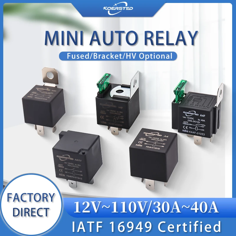 30A40A 12V/24V 4pin/5pin mini Automotive Relay with fuse, can be used to modify headlights and horns 12v 4pin with terminal auto with socket 1 piece waterproof automotive 12v 5pin 40a car