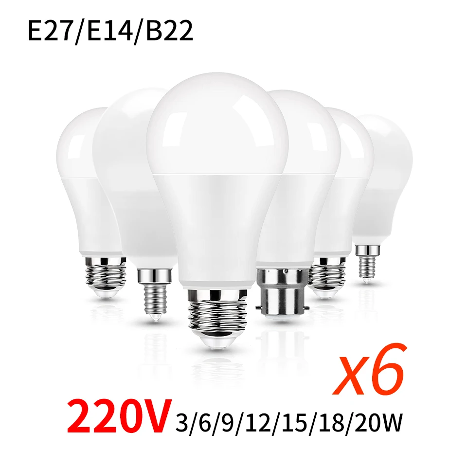 6PcsLotE27E14B22LED220V3W6W9W12W15W18W20WLedBulb.jpg