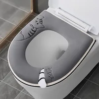 Cute Toilet Mat Winter Zipper soft Toilet Seat pad winter Thickened Warm WC warmer Cover Four seasons Closestool potty cushion 1
