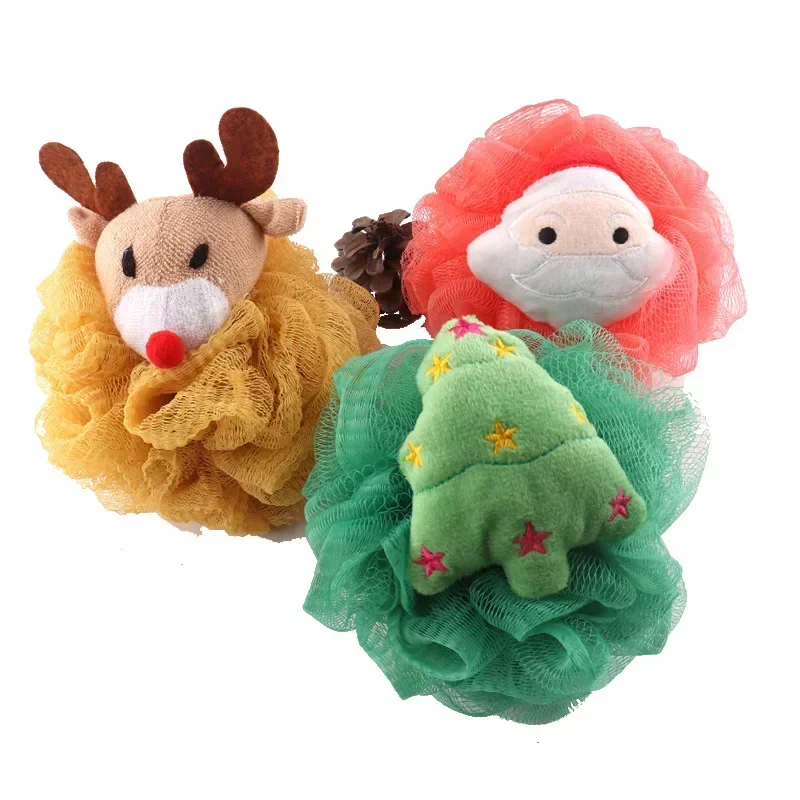 Children Bath Sponge Brush Bath Product Care Christmas Ball-shape Shower Sponge Cleaning Body Wash Towel for Kids Newborn Adults