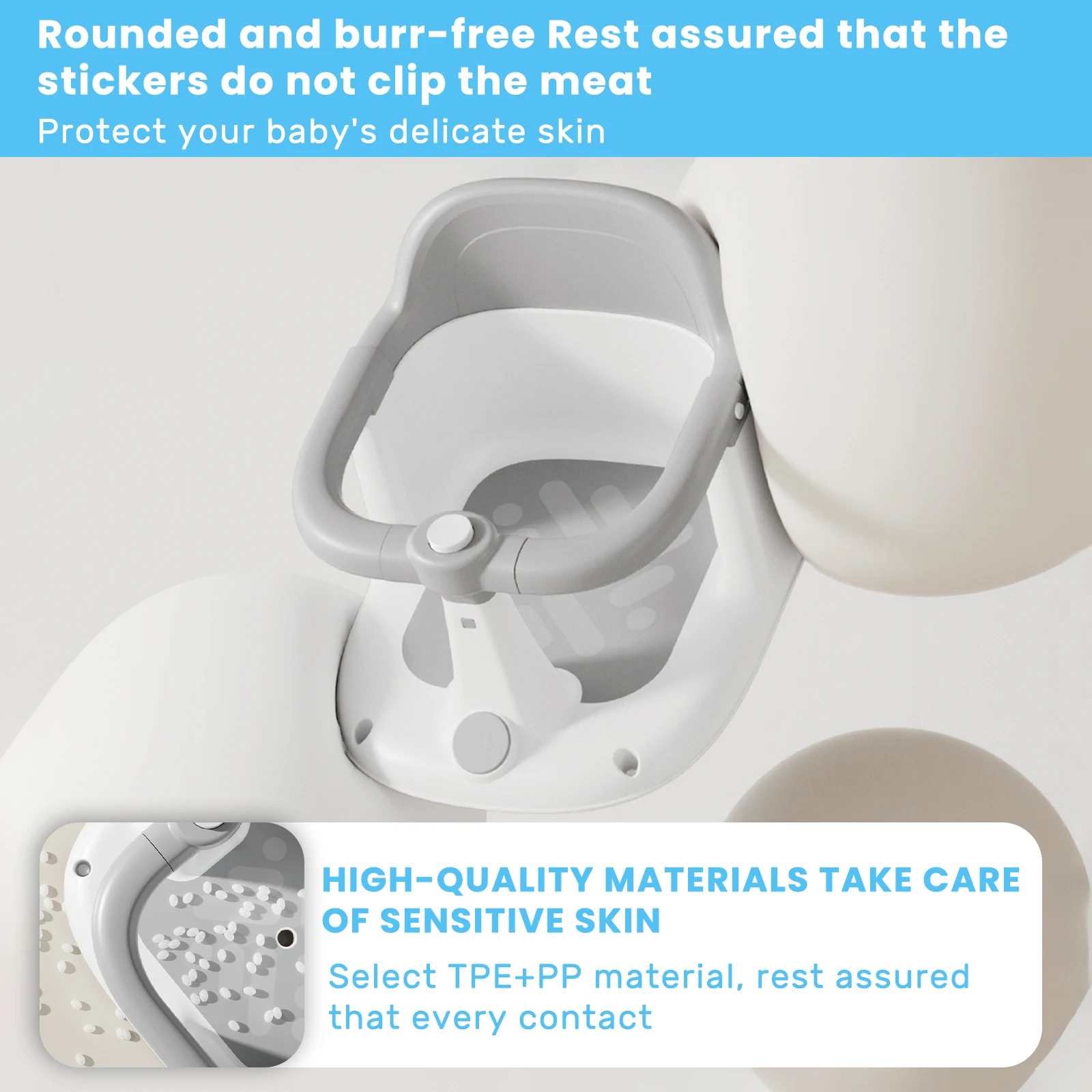 Upright Baby Bath Seat (6-24 Months) with Rotatable 360° Guardrail,