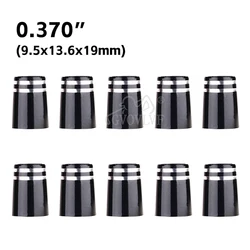 Set of 10 Premium Black Golf Ferrules with Double Chrome Ring (10pcs  9.5x13.6x19mm)