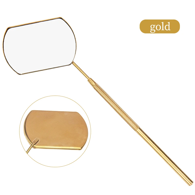 Moon-Shaped Stainless Steel Eyelash Extension Mirror - Detachable Beauty Tool