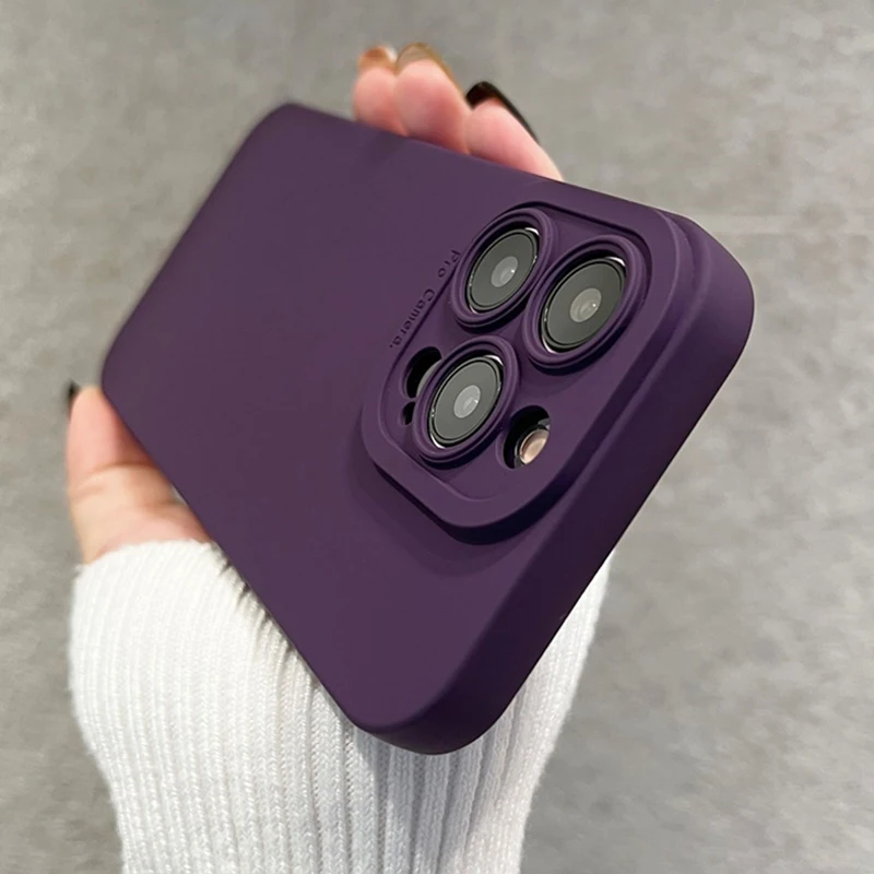 Deluxe Soft Liquid Silicone Purple Phone Case - Shockproof Cover