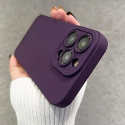 Deluxe Soft Liquid Silicone Purple Phone Case - Shockproof Cover - iPhone 12 Pro Max (T dark purple)