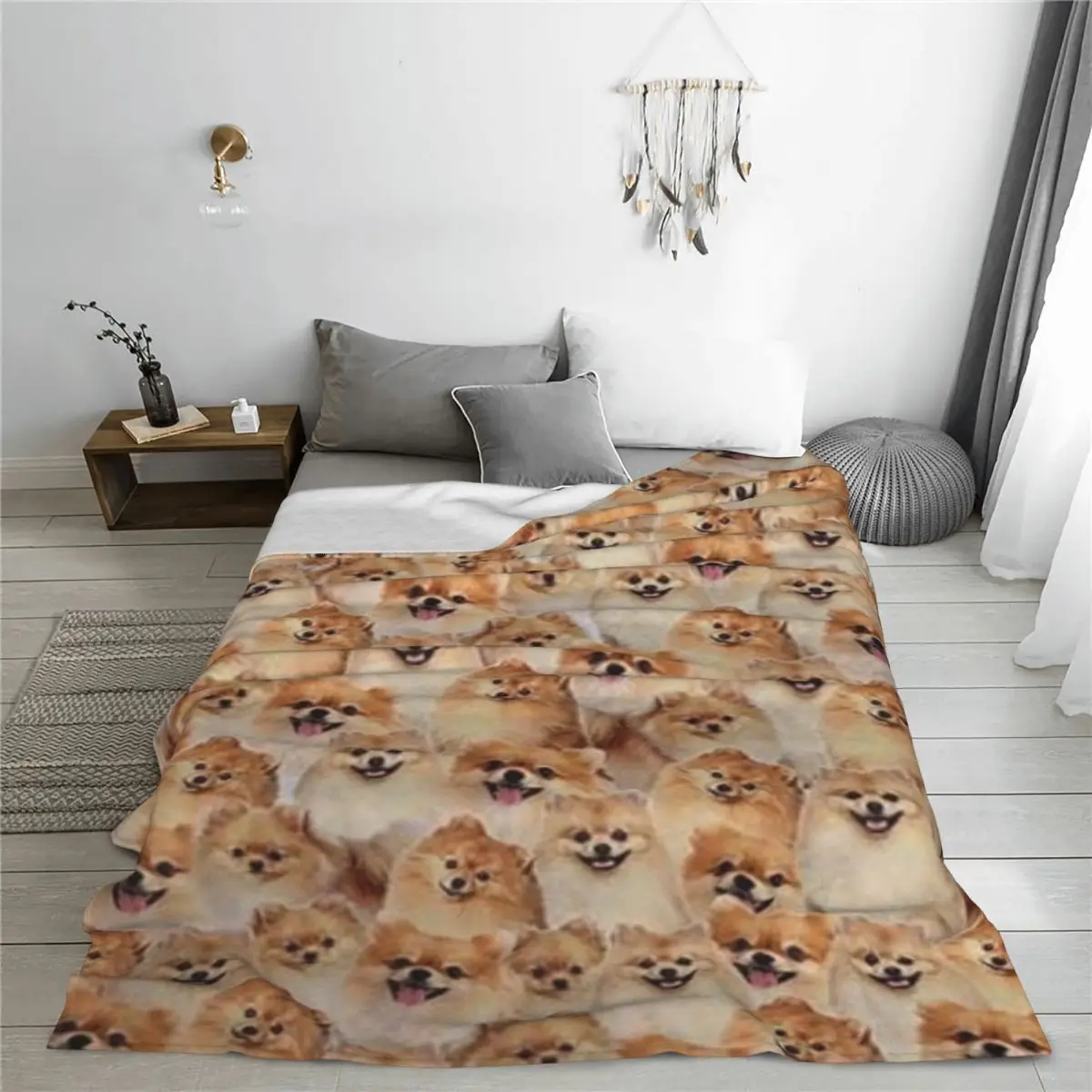 Pomeranian Blanket Pet Dog Picnic Flannel Throw Blanket Soft Durable Bedroom Design Bedspread Birthday Present 5