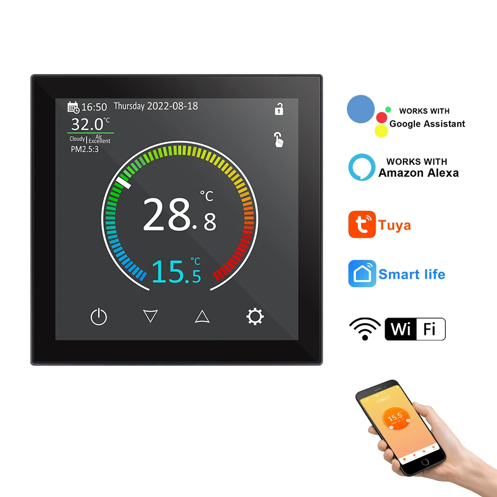 

Smart WiFi Thermostat 220V 16A Heating Temperature Controller With Touch Screen Thermostat Work with Alexa Tuya Google Home