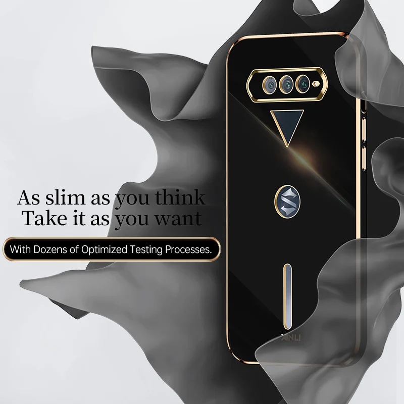 Luxurious Golden Edge Liquid Silicone Shockproof Phone Case - Soft TPU Cover