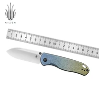 Kizer Survival Knife Drop Bear Ki3619A3 2023 New Titanium Handle LC200N Steel Blade Outdoor Camping Knife with Deep Carry Clip 1