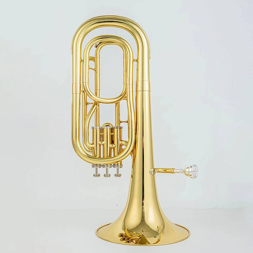 Baritone Horn B-flat Baritone Brass Lacquered Gold Tenor Horn High Quality Tenor Professional Bariton Jazz Instrument