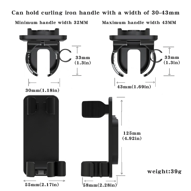 Houseeker Hair Curler Straighteners Holder Wall Mounted Curling Bracket Bathroom Hair Dryer Organizer Storage Rack