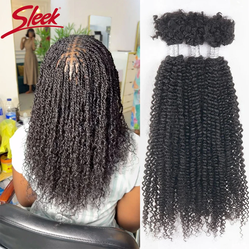Kinky Twist Crochet Braiding Hair 3PCS Human Hair Bundles For Afro
