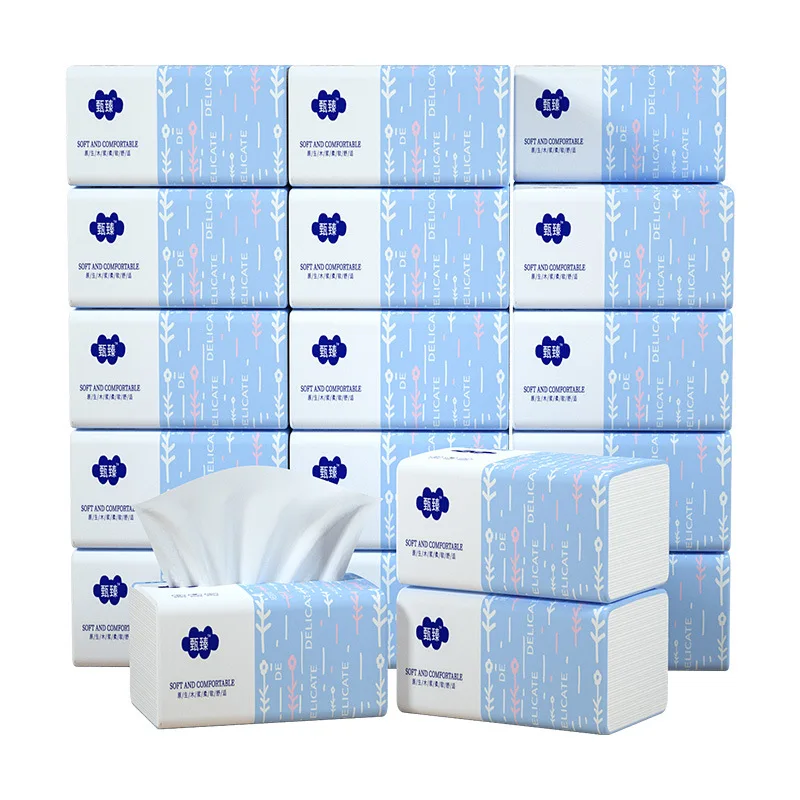 10box Paper Napkins Household Virgin Wood Pulp Paper 4 Layer No Fragrance Thickened Facial Tissue Portable Travel Towels