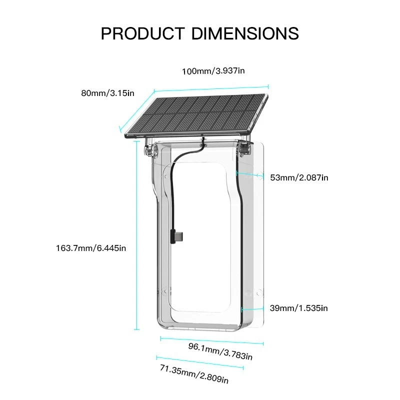 Güneş Yağmur Kapaklı Açık Kablosuz Görüntülü Kapı Zili Kamera IP65 Su Geçirmez Dijital Kapı İzleme Akıllı Ev Görüntülü İnterkom