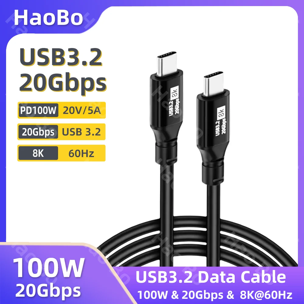 High-Speed USB-C to USB-C 100W PD Charging Cable with 8K Video Output