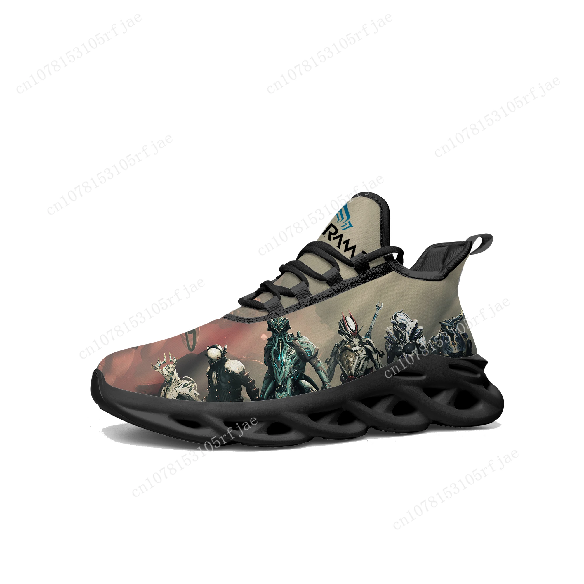 Anime Cartoon Game Warframe Flats Sneakers Mens Womens Teenager Sports Running Shoes High Quality Tailor Made Lace Up Shoes