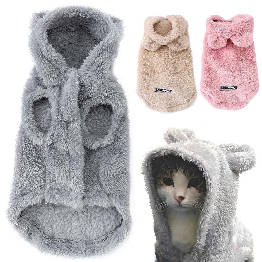 Autumn Winter Cat Clothes Soft Warm Cute Kitten Sweater Pet Fleece Costume For Small Medium Dogs Cats Kitty Sphynx Hoodies Coat Autumn Winter Cat Clothes Soft Warm Cute Kitten Sweater Pet Fleece Costume For Small Medium Dogs Cats Kitty Sphynx Hoodies Coat