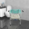 Shower Toilet ChairManual Patient Lift Transfer ChairMobile Nursing Disabled Toilet Chair 5