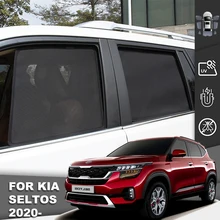 

For Kia Seltos KX3 2020 2021 Magnetic Car Sunshade Front Windshield Mesh Frame Curtain Baby Side Window Sun Shade