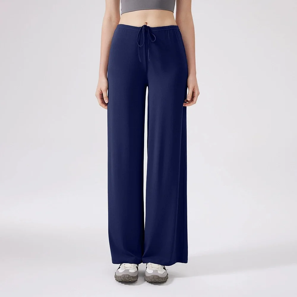 Boterzachte yogabroek met wijde pijpen voor dames - elastische taille, verkoelend ademend, natuurlijk gedrapeerde trainingsbroek met rechte pijpen