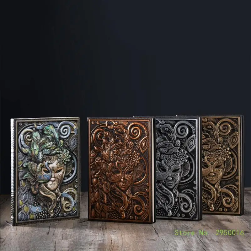 

Retro Embossed Notebook Hardcover Notepad Planner Ribbon Book mark Business Gift Notebook for Women Men