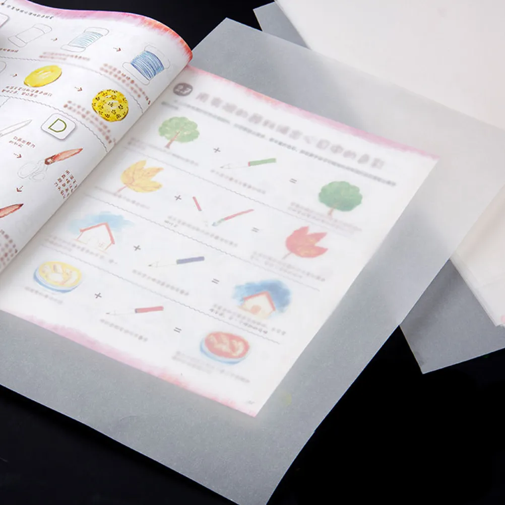 60Pcs 황산염 트레이싱 페이퍼 퇴색 방지 반투명 스케치 복사 서예 드로잉 페이퍼 세트 아트 공예 엔지니어링용