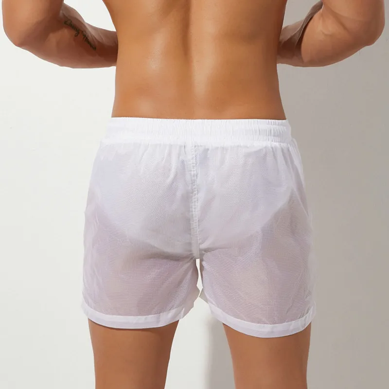 Boxer briefs swim trunks swim briefs Seobean Transparent mens swim shorts 5 inch Swimming trunks For man Sexy swimwear See through beach boxer briefs Zwembroek